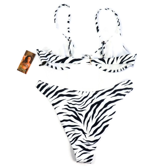2/$20 Sommer Ray Zebra Bikini L - Picture 2 of 8